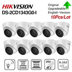 Hikvision Оригинал 4MP IP купольная камера DS-2CD1343G0-I CMOS сеть с наружняя Камера Видеонаблюдения PoE камера IR30m 3D DNR защита 10 шт./партия