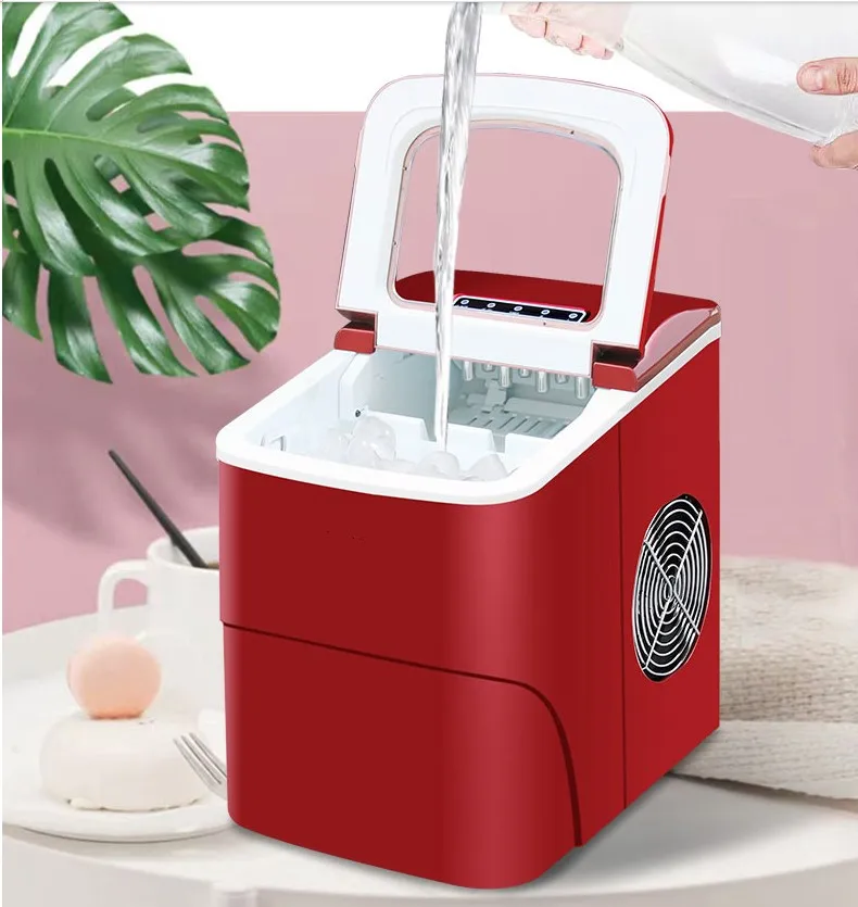 15KG Commercial/Household Ice Maker Milk Tea Shop/Cafe/Cold Drink Shop Ice Cube Machine Stainless Steel Ice Machine