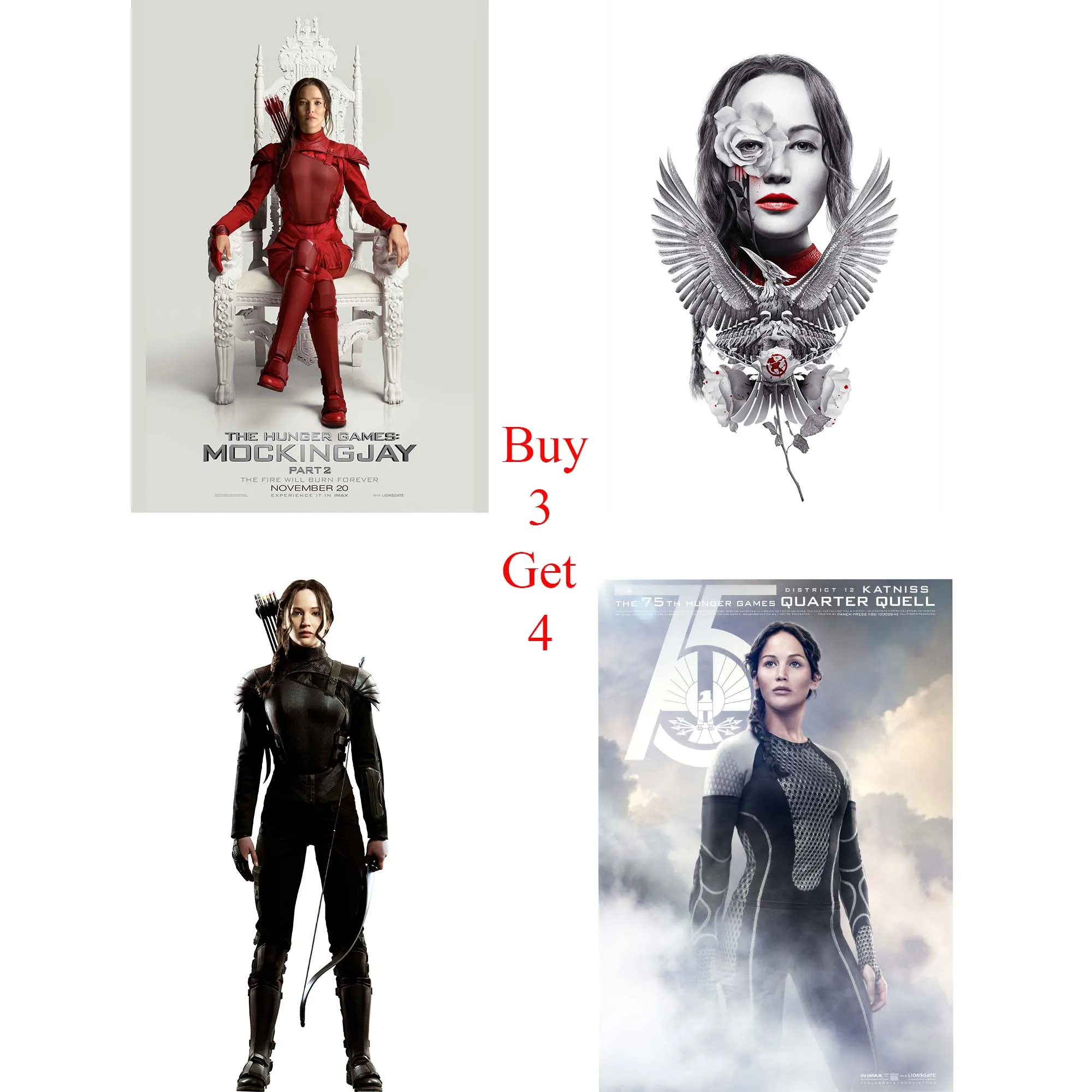 Hunger Games Posters White Coated Paper Prints Wall Stickers Modern
