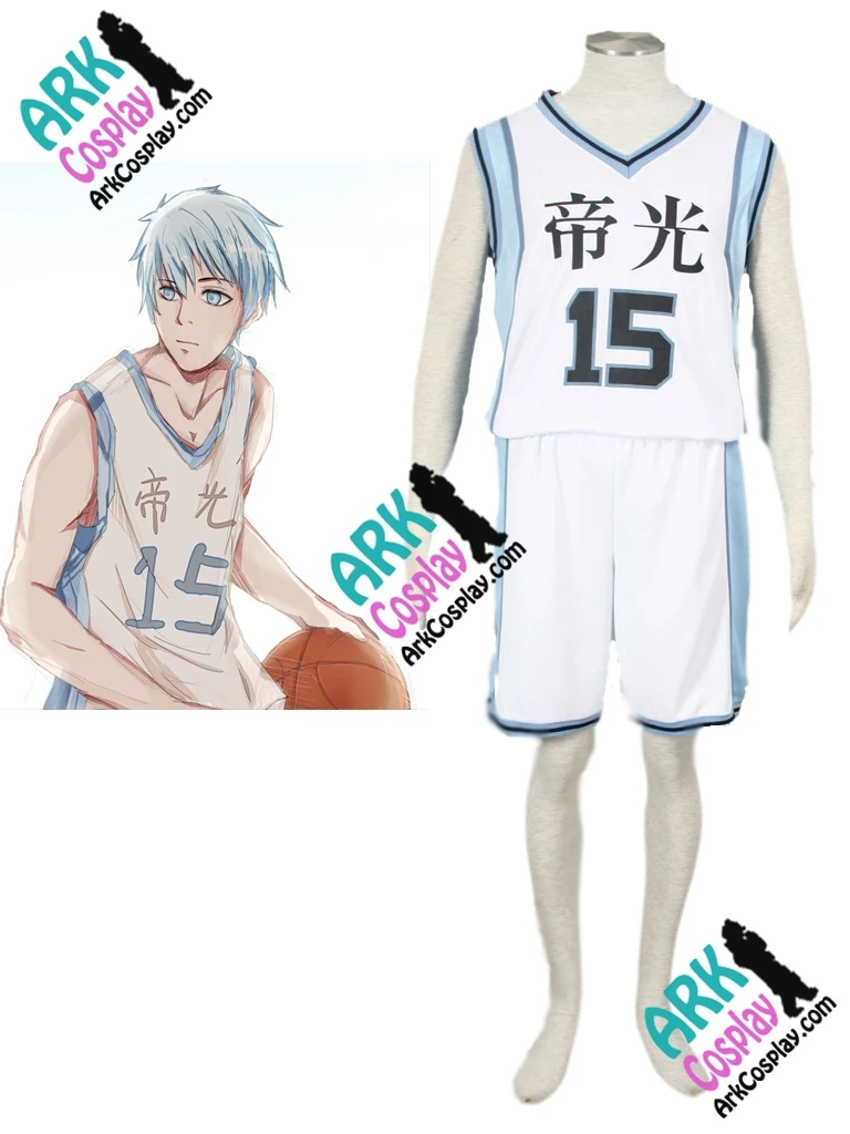Костюм для косплея Kuroko без корзины Tetsuya белый No.15 мужской косплея|uniform outfit|uniform