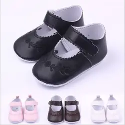 Новинка PU кожа Обувь для младенцев Обувь для малышей мягкая подошва новорожденных Обувь для девочек Обувь с цветочным орнаментом
