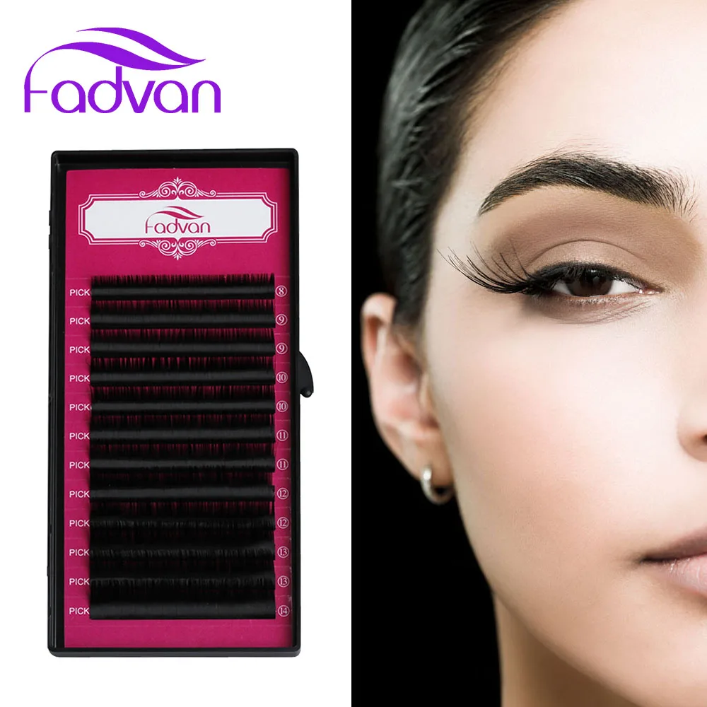 

Fadvan Premium Natural False Eyelashes Extensions for Professional Lash Building J/B/C/D Curl Lashes Extension