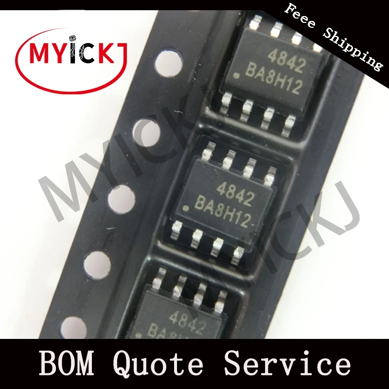 10pcs AO4842 IC CHIP MOSFET 2N CH 30V 7.7A 8 SOIC 4842LED Chips