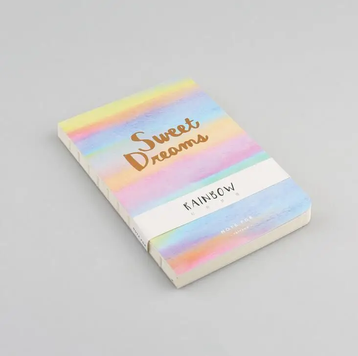 

Note for rainbow basic plain notebook 12.5*18.5cm blank sketchbook 80 sheets 2017 cute gift notepad office school supplies