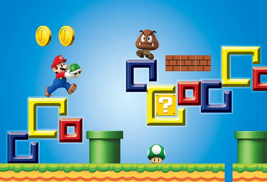 Виниловый Фотофон фонов дети день рождения обувь для мальчиков Super Marie Bros игровой