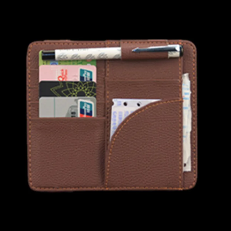 MOQIU-High-Quality-Microfiber-PU-leather-Car-Sun-Visor-Glasses-clip-card-holder-multifunctional-storage-bag (5)
