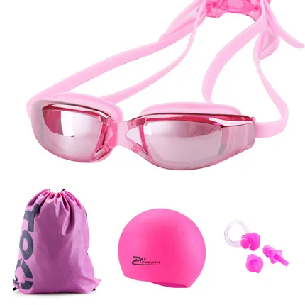 Профессиональный противотуманные близорукость Плавание ming очки Регулируемая Плавание очки с Кепки и сумка Для мужчин Для женщин Плавание очки спортивные Очки для плавания - Цвет: 08