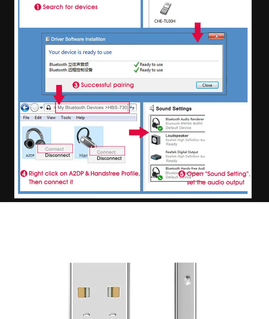 CSR 4,2 Bluetooth адаптер Бесплатный драйвер Bluetooth ключ/приемник USB адаптер для компьютера Беспроводная гарнитура Bluetooth динамик