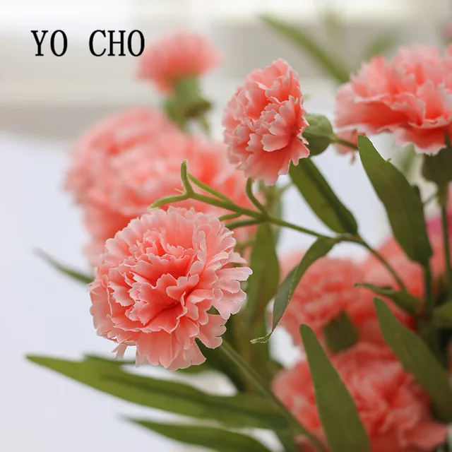 Yo Cho Large Artificial Plant Fake Flower Shrubs Silk Carnation Yo Cho Large Artificial Plant Fake Flower Shrubs Silk Carnation Flowers Bouquet Simulation Greenery Indoor Outside