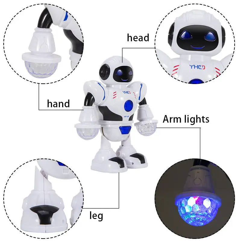 

Fun Dancing Robot Electronic Toy with Music Lighting Toys Gift for Kids Children YJS Dropship