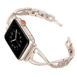 Для женщин браслет ремешок для Apple Watch алмаз групп 38 мм/42 мм 40 мм 44 мм Нержавеющая сталь браслет для iwatch серии 4 3 2 1