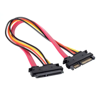 

Jimier CY SATA III 3.0 7+15 22 Pin SATA Male to Female Data Power Extension Cable 30cm Red Color
