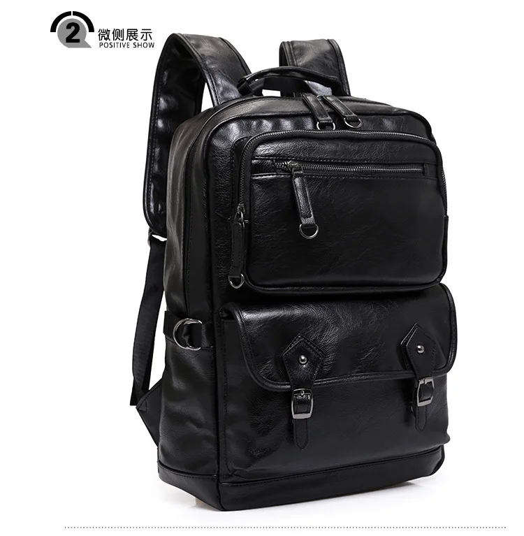 nova moda real natural couro estudante mochila