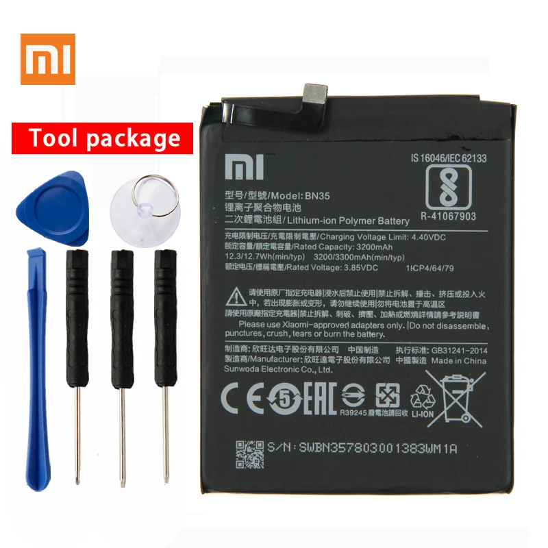 

Original Xiaomi BN35 Phone battery For Xiaomi Mi Redmi 5 5.7" 3000mAh