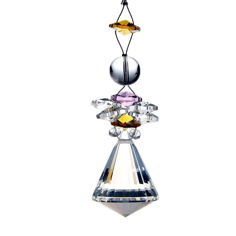 

3.8*1.3 inch Suncatcher Clear K9 Crystal Prisms Car Hanging Pendant Wedding Beauty Decor Home Ornament DIY Accessories Festival
