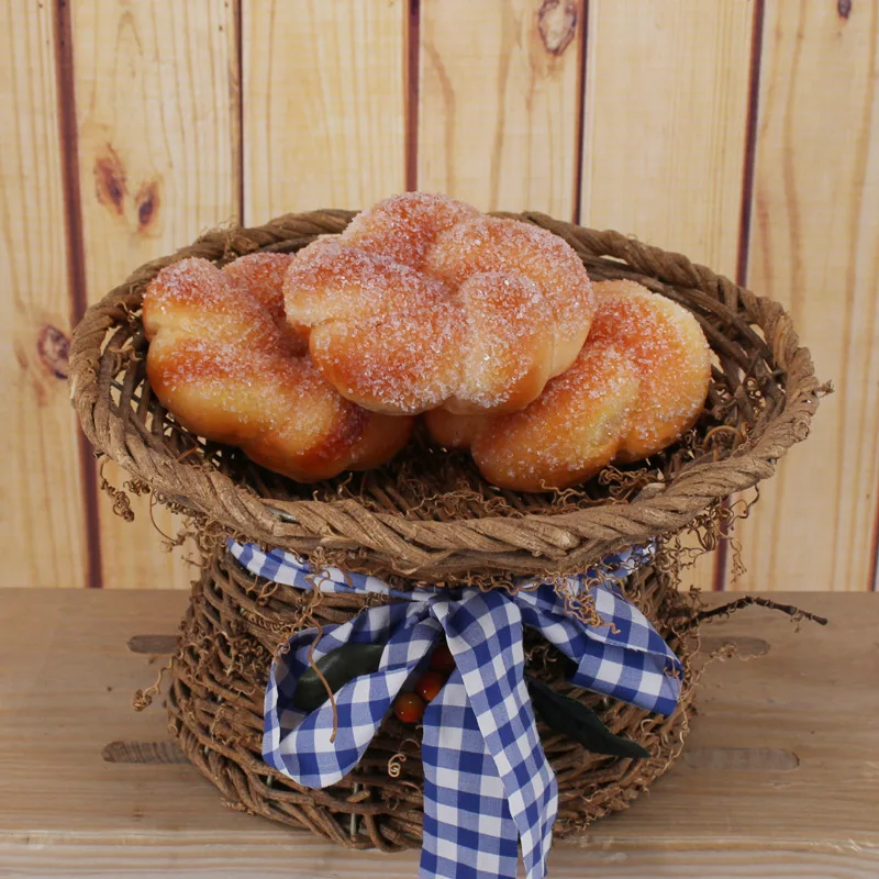 

1:1 Item Miniatures 3D Artificial Flower Bread Food Simulation Pu Material Fake Bread for Photography Props Show Decoration