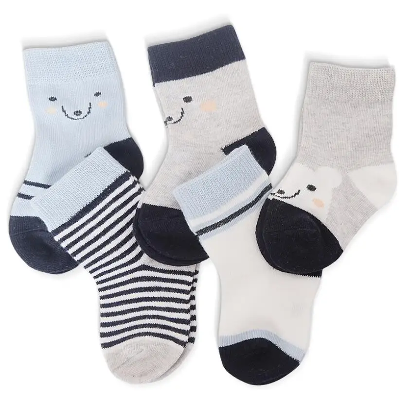 HappyFlute/милые хлопковые носки для малышей Детские носки для девочек и мальчиков 0-9 лет, лето-осень, нескользящие носки для новорожденных - Цвет: E