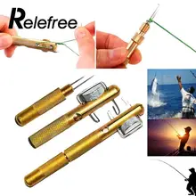 Relefree Fishing Hook Tyer Aluminum Knots Line Tying Fishhook Handbook Tie Instrument Accent