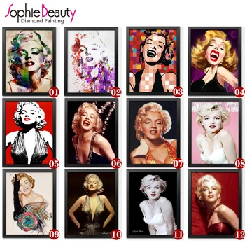 

2018 Sophie Beauty Diy Diamond Painting Cross Stitch Handcraft Embroidery Set Lady Marilyn Monroe Art Crafts Sewing Mosaic Kit