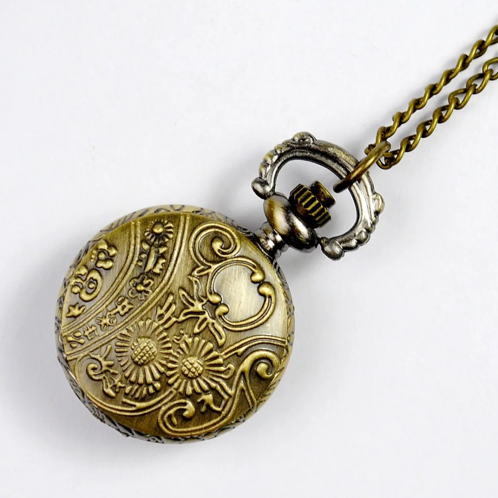 Винтажные кварцевые карманные часы Алиса в стране чудес бутылка ожерелье кулон подарок мини Ретро Темно-коричневое стекло для женщин и девушек