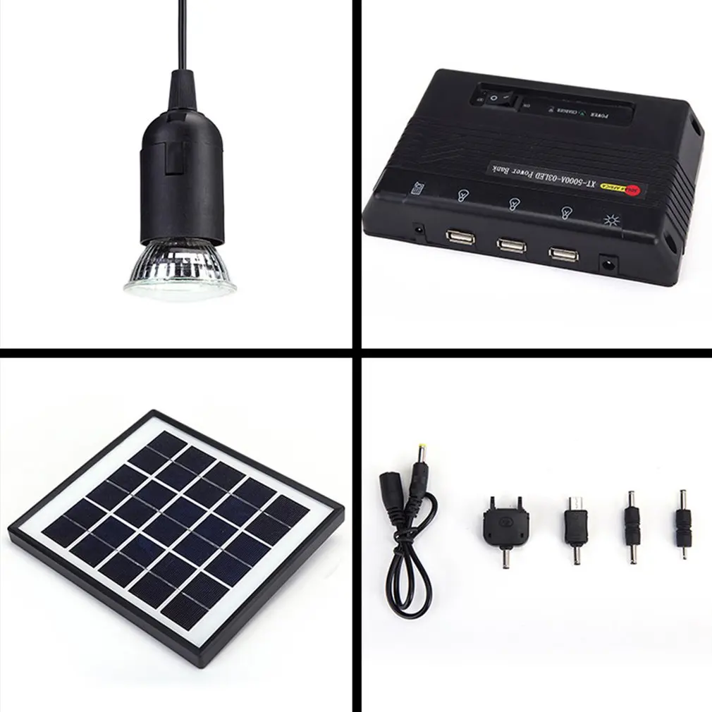 Solar Powered 3 LED Lights Bulbs Outdoor Camping Lighting Lamp Easy Install Plug& Play With Switch Control