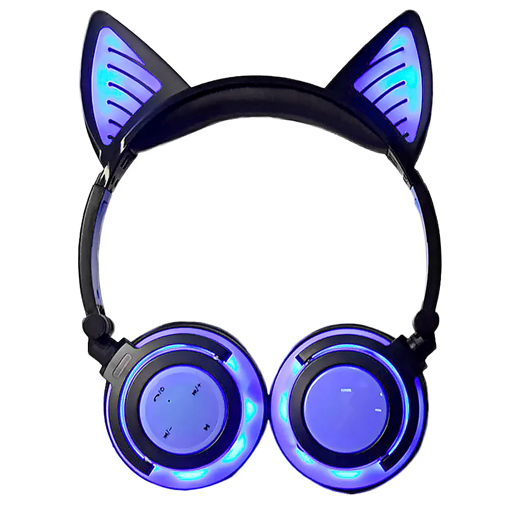 Беспроводные наушники AIYIMA Bluetooth складные мигающие с кошачьими ушками игровая
