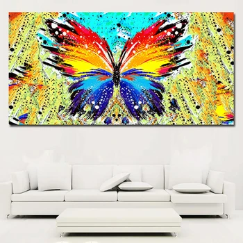 

1 Piece Abstract Splatter Paintings Colorful Butterfly Painting Wall Art Prints Printing Poster Picture For Living Room Unframed