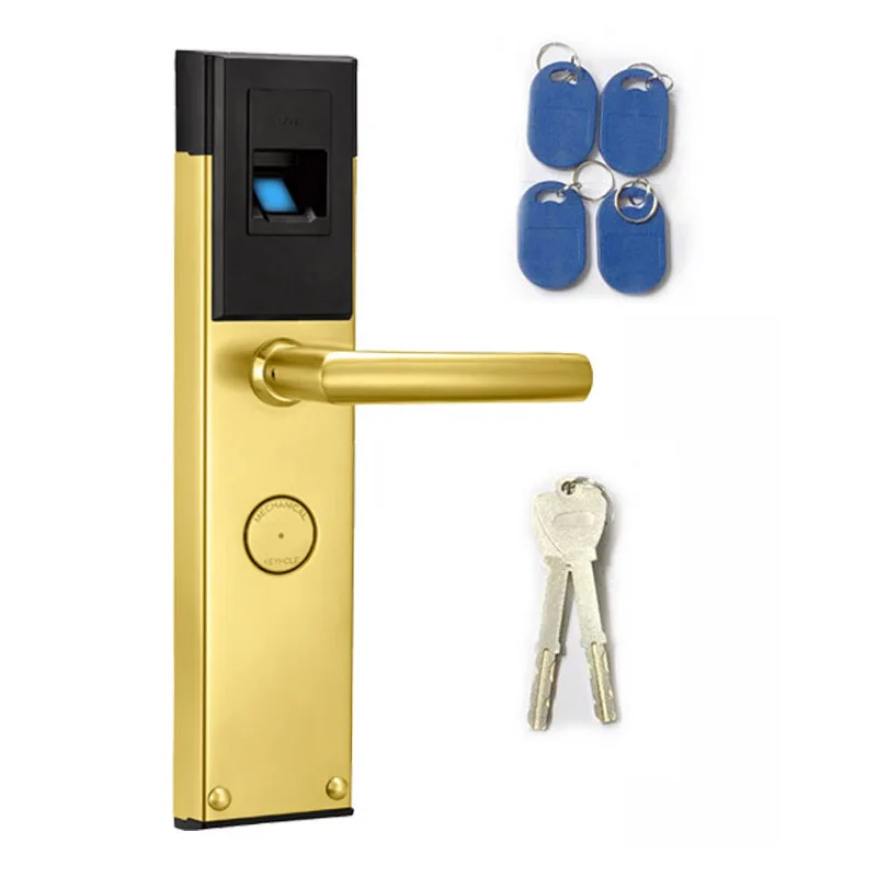 Biometric Smart Door Lock Fingerprint+4 Cards + 2 Mechanical Keys Electronic Lock Smart Entry L&S L16088SG