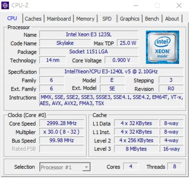 Intel Ксеон E3-1240LV5 SR2CW/SR2LN E3 1240L V5 Процессор процессор 2,1 ГГц 25 Вт Quad-Core 8 Мб E3-1240L V5 1240LV5 LGA1151