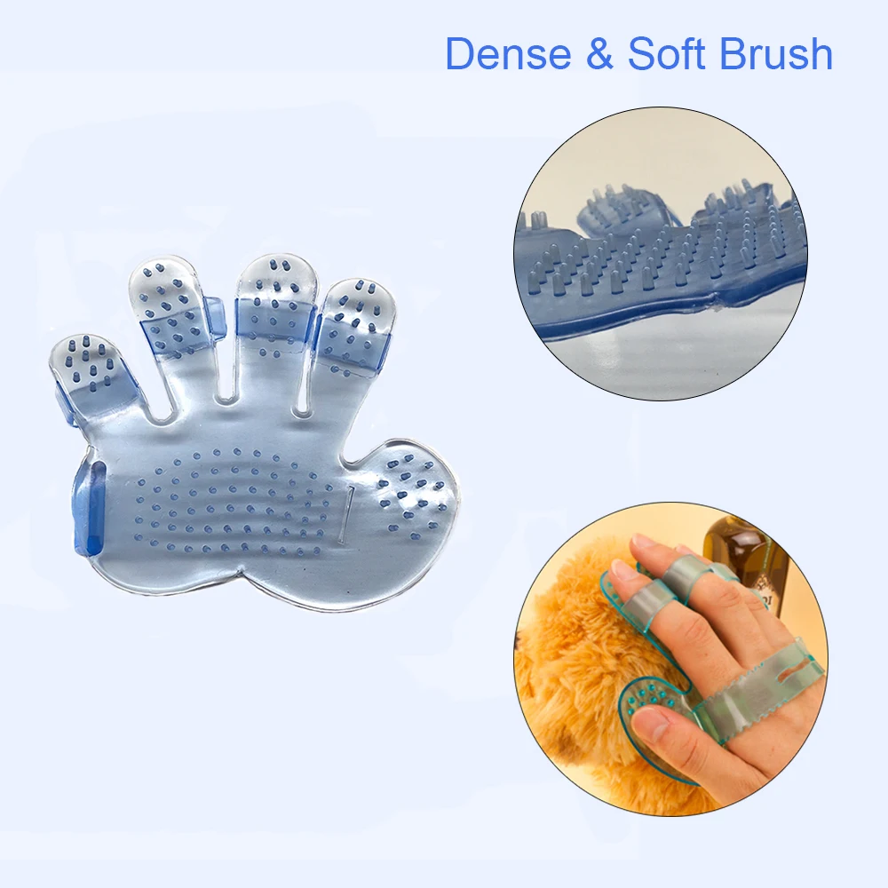 Pet Grooming Glove for Cats Brush Comb Cat Hackle Pet Deshedding Brush Glove for Animal Dog Pet Hair GloveS for Cat Dog Grooming (5)