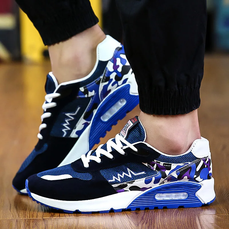 2017 New Fashion Autumn Men Shoes Air Cushion Casuals Flats Shoes High Increasing Mesh Shoes Outdoor