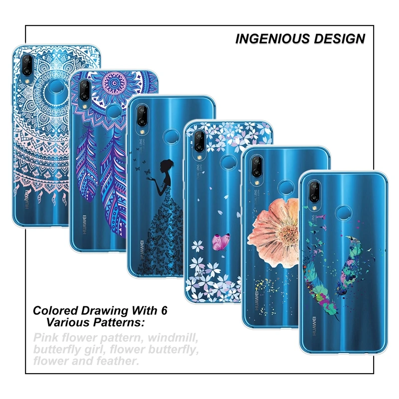 Роскошный чехол для Huawei P10 P20 Mate 10 20 Lite Honor 9 прозрачный силиконовый мягкий ТПУ