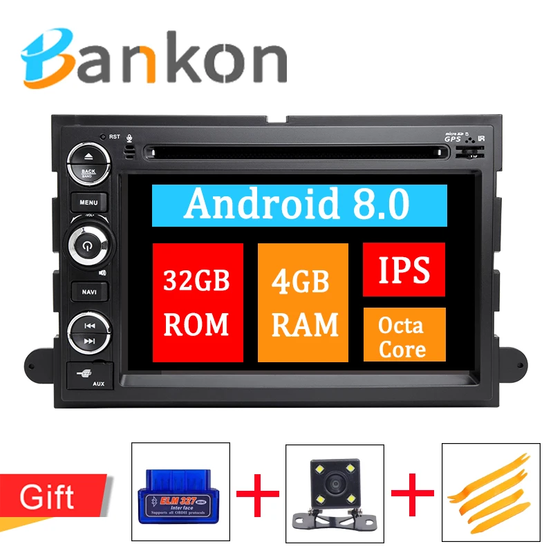 

2 Din Android 8.0 Car Audio Multimedia Player GPS Navigation For Ford F150 F250 Fusion Mustang Edge Explorer Expedition Wifi DAB
