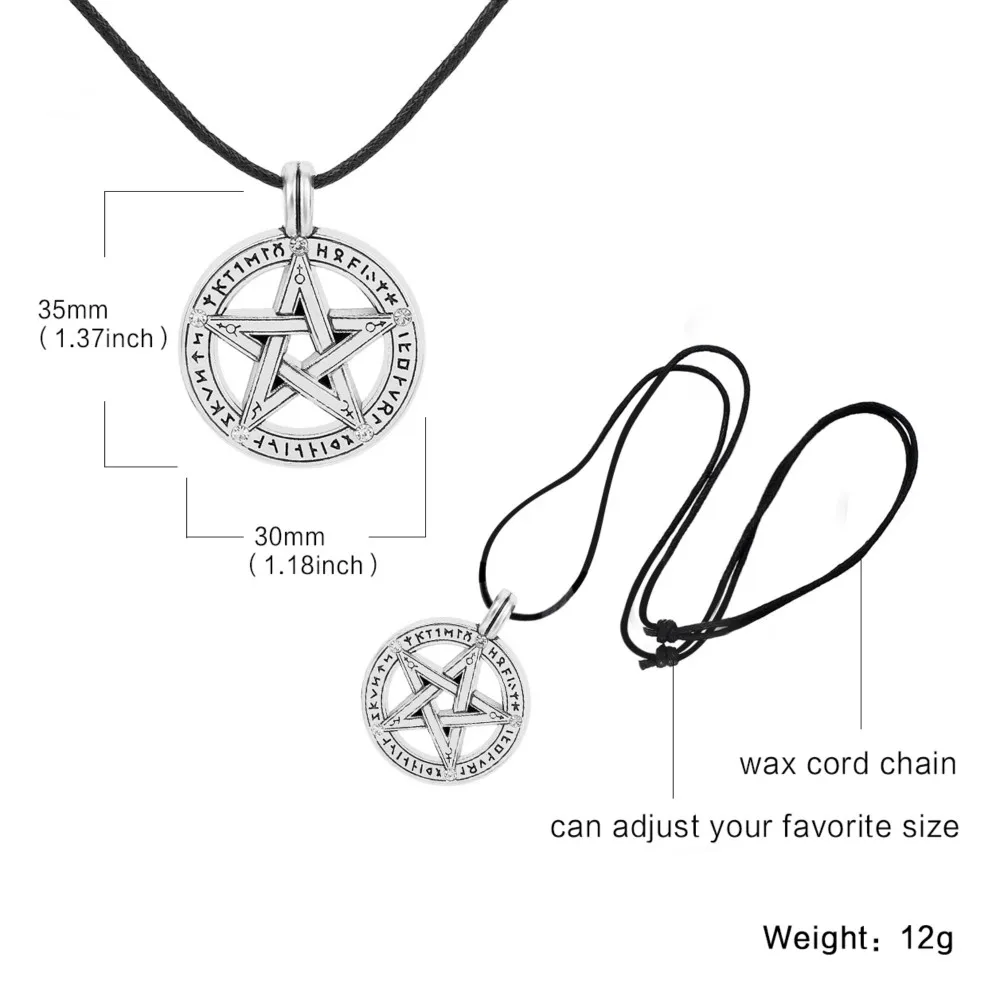 SKYRIM Винтаж Wicca тетраграмматон пентаграмма кулон Пентакль ожерелье Соломон талисман амулет ювелирные изделия для мужчин Рождественский подарок