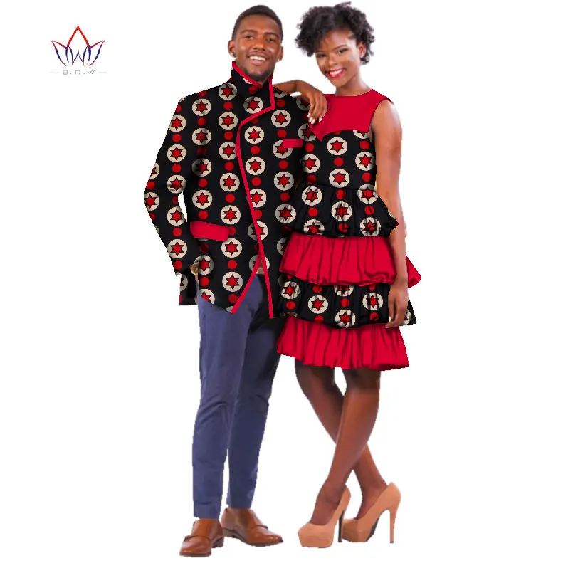 

Dashiki 208High Quality Sweet Couple Clothes African Wax Print Clothing Bazin Summer Plus Size Clothes for Party BRW WYQ63