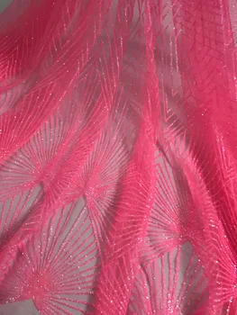 

Glitter French tulle lace embroidery french net lace fabric 5 yards per piece guipure lace fabric with sequins