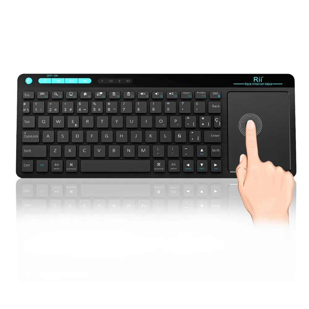 

New Spanish Rii mini K18 ultra slim 2.4G Multimedia Wireless Keyboard with Touchpad mouse for Android/Smart TV Box