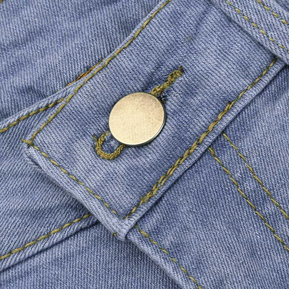 Уничтожено рваные укороченные джинсы Для женщин Distressed Skinny DenimHoles сломанной по колено укороченные джинсы Большие размеры Шорты S-3XL