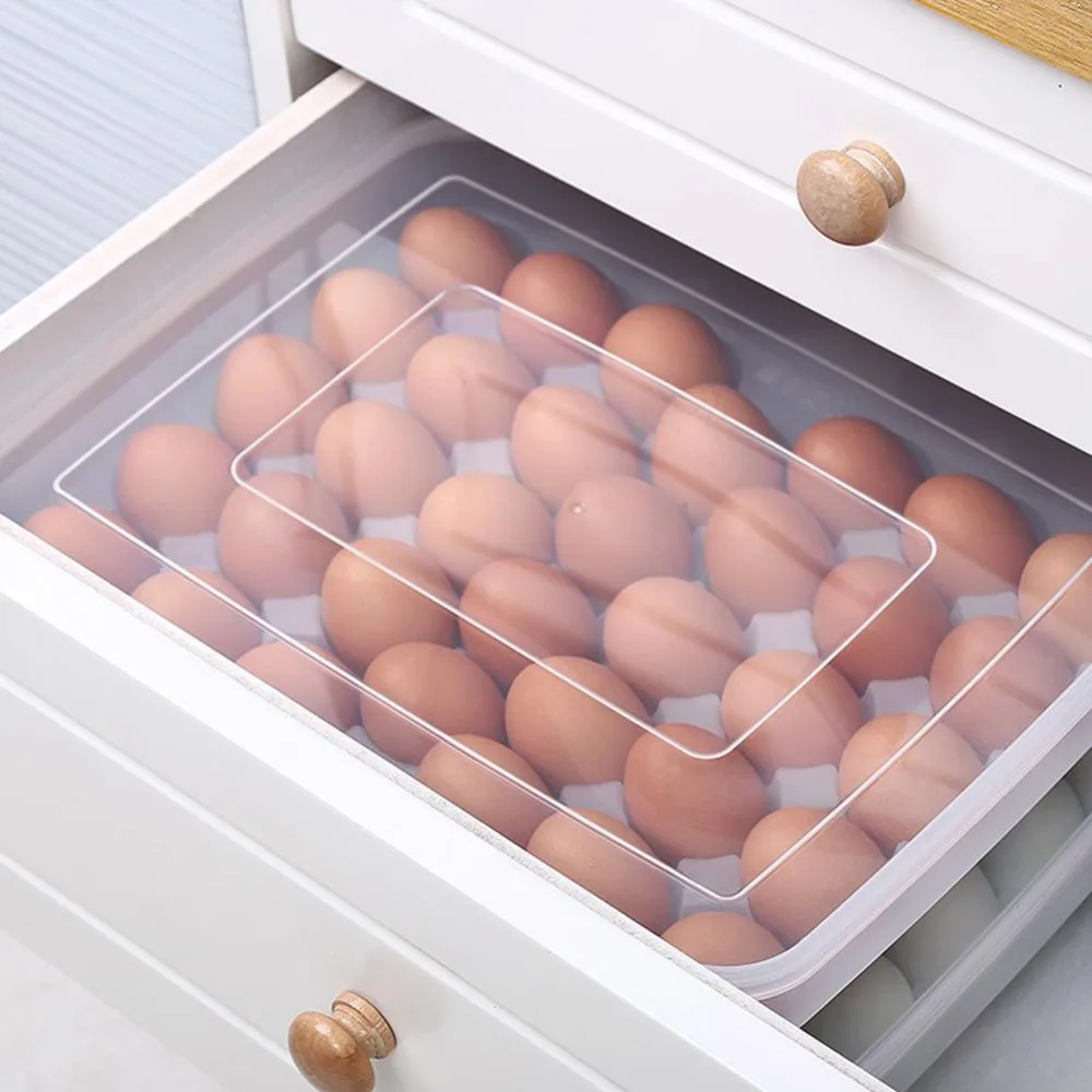 34 сетка прозрачная Яйцо хранения яиц Еда контейнер для хранения для Кухня холодильник хранения яиц защитные коробки с крышкой