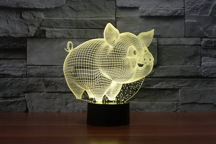 3D свинья модель настольная лампа USB Сенсор Ночные Светильники LED Скульптура модные Аксессуары лампы как Спальня спальный Безопасный свет