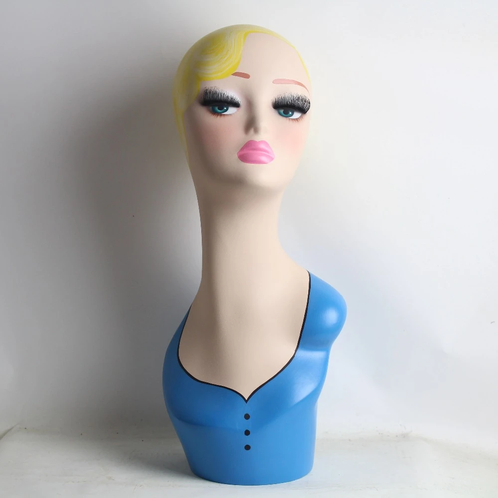 Artistic Vintage Fiberglass Adult Female Smiling Costume Mannequin Head