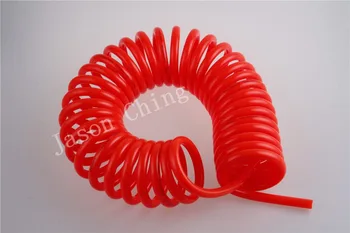

4mm x 6mm Pneumatic Compressor Spring Tube PU Recoil Air Hose 6 Meter Red