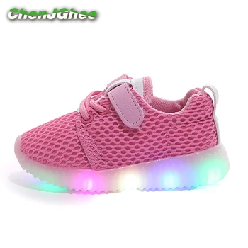 

New Fashion Children Shoes With Light LED Kids Shoes Luminous Glowing Sneakers Baby Toddler Boys Girls Shoes LED Air Mesh Soft