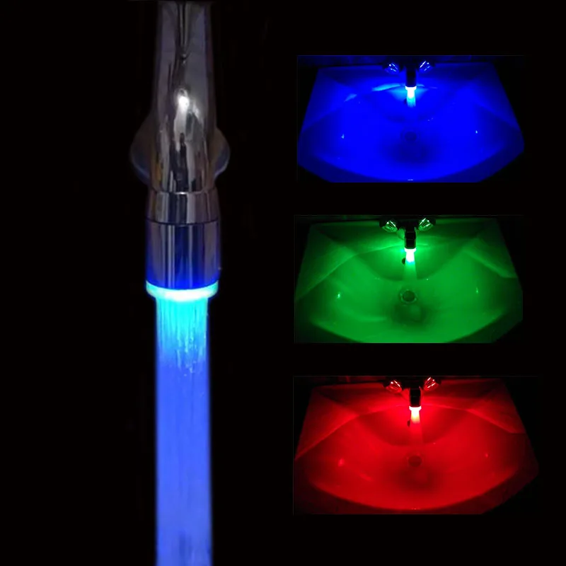 

Water temperature Controlled Led faucet Spouts RGB Chageable Light Water Tap Temperature Sensor Faucets for Kitchen Bathroom