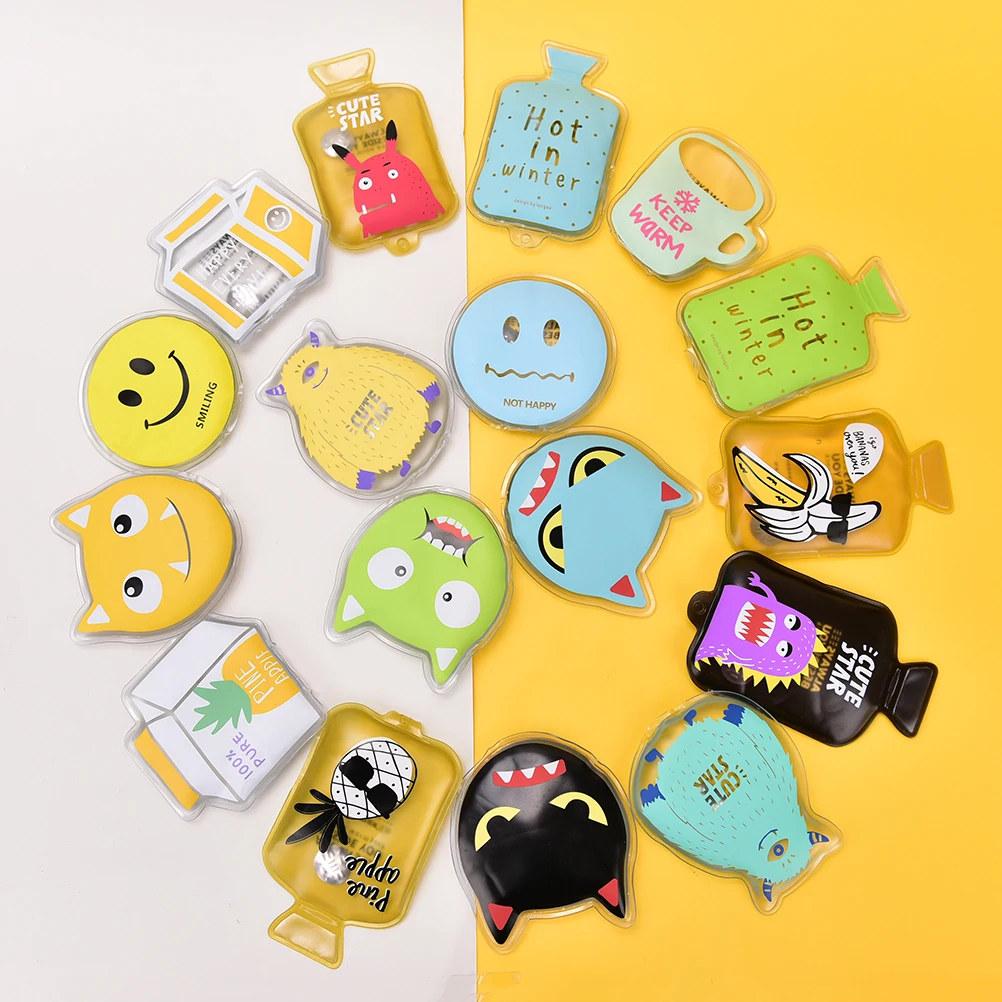 

Cute 10 Style Winter Cartoon Instant Heating Gel Hand Warmer Reusable Heat Pad Handwarmer Liquid Cover Accessories Hot Sale