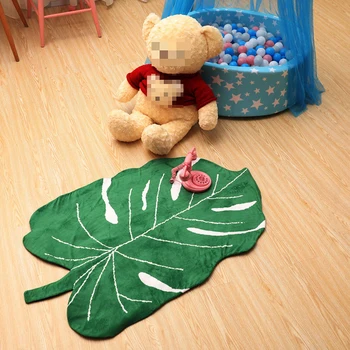 

120CM Kids Play Game Mats Carpet Leaves Rugs Cotton Plant Non-slip Play Mat Infant Crawling Blanket Floor Carpet Baby Room Decor
