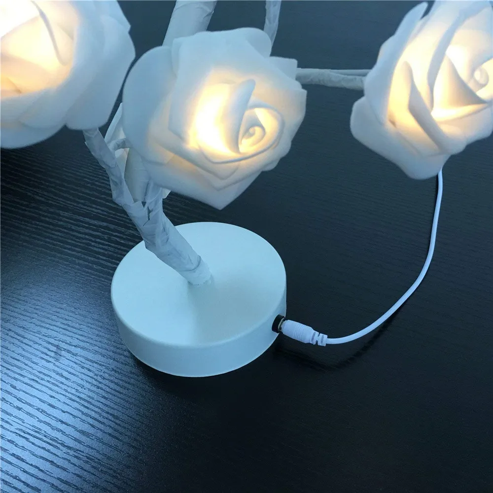 Luzes de Mesa Decorativas do Diodo Emissor de Luz do Controle Remoto do Usb da Forma da Árvore da Flor de Rosa da Lâmpada do Diodo Emissor de Luz Lâmpada Diodo da do 11 da forma da árvore da flor de