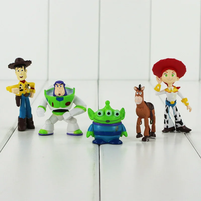 5pcs set Toy Story Figure Woody Buzz Jessie Bulleye Alien PVC Action Figure Toys Collectble Model