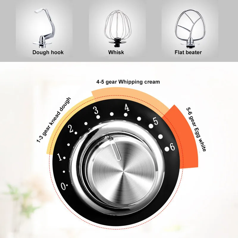 Beijamei 4 L 6-speed Stand Food Mixers Electric Cream Egg Whisk Blender Cake Dough Bread Mixer Maker Machine