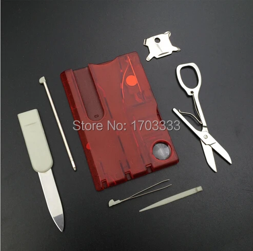

Wholesale!Outdoor Camping Beauty Tools Switzerland Card Knife with LED light Multifuntion Card Knife 200pcs/lot